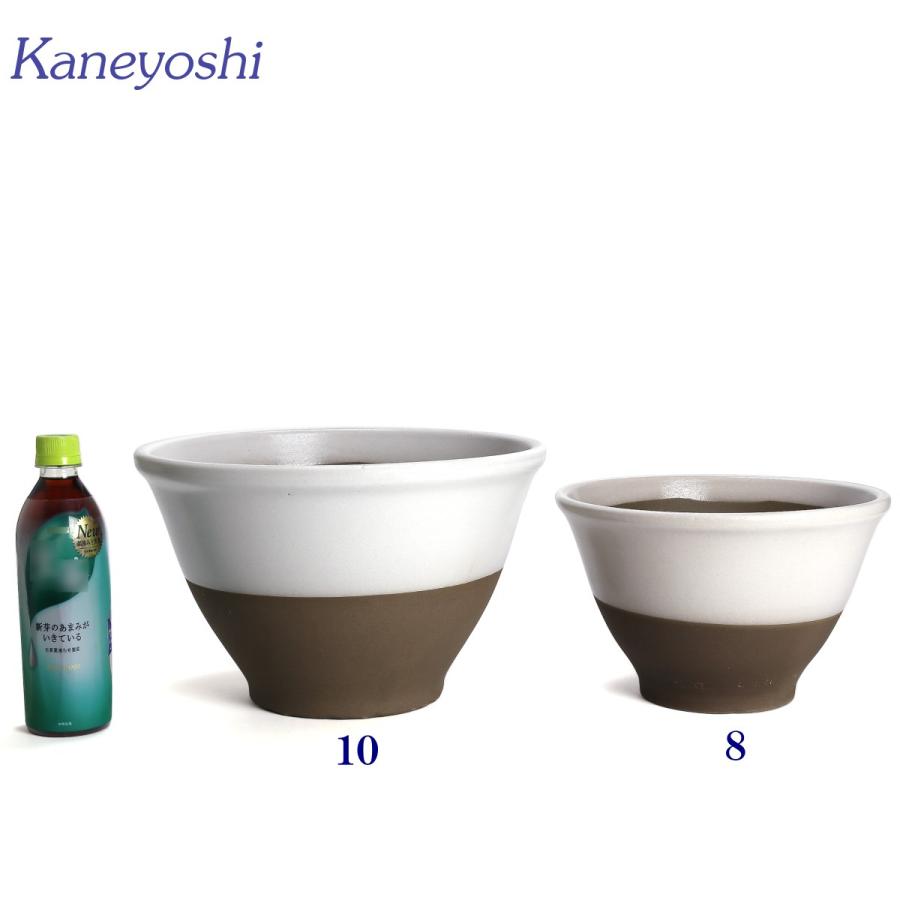 植木鉢 おしゃれ 安い 陶器 サイズ 25.5cm アリア 8号 白釉 室内 屋外 ブラウン 茶 色 |  | 04