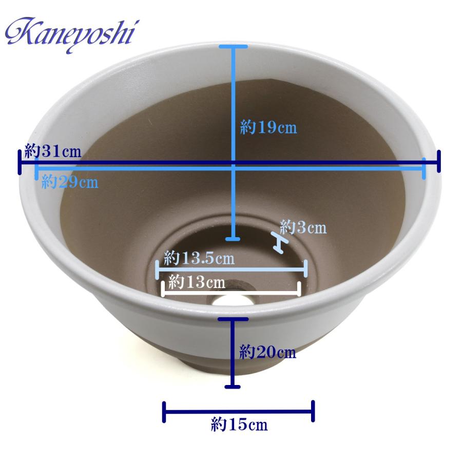 植木鉢 おしゃれ 安い 陶器 サイズ 31cm アリア 10号 白釉 室内 屋外 ブラウン 茶 色 |  | 02