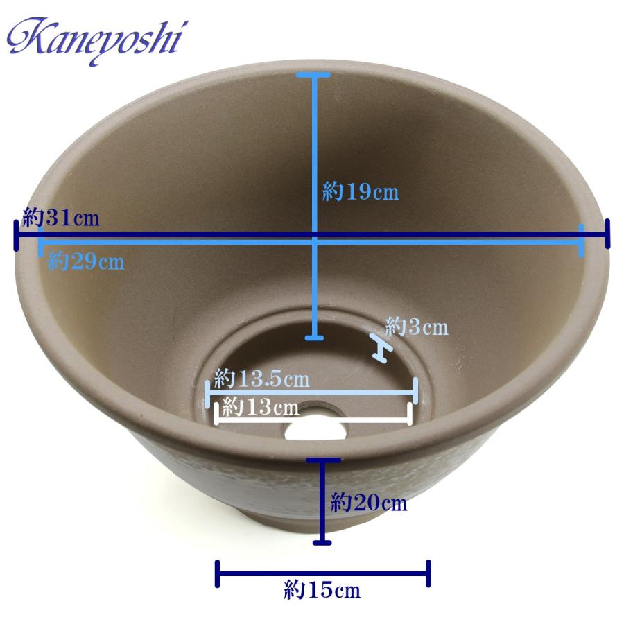 植木鉢 おしゃれ 安い 陶器 サイズ 31cm アリア 10号 ホワイトブラッシュ 室内 屋外 ブラウン 茶 色 |  | 04