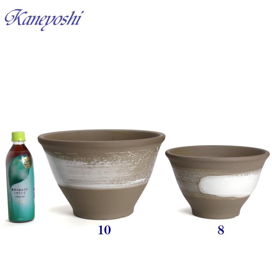 植木鉢 おしゃれ 安い 陶器 サイズ 31cm アリア 10号 ホワイトブラッシュ 室内 屋外 ブラウン 茶 色 |  | 06