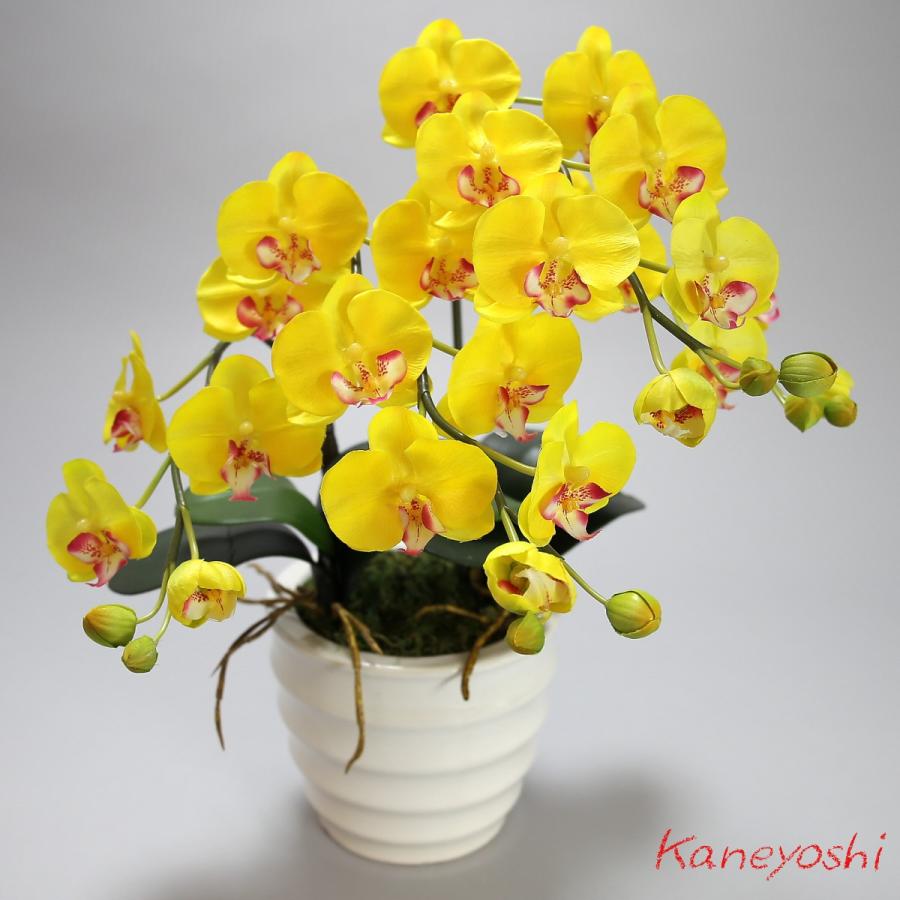 光触媒 胡蝶蘭 造花 インテリア 小輪 2本立 イエロー 黄色 お祝 ギフト 記念品 誕生日 発表会 新築 開店 花 フェイクグリーン 空気清浄 |  | 01