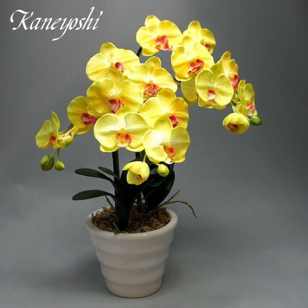 光触媒 胡蝶蘭 造花 インテリア 大輪 2本立 イエロー 黄色 お祝 ギフト 記念品 誕生日 発表会 新築 開店 花 フェイクグリーン 空気清浄 |  | 01