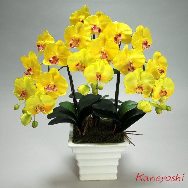 光触媒 胡蝶蘭 造花 インテリア 大輪 3本立 イエロー 黄色 お祝 ギフト 記念品 誕生日 発表会 新築 開店 花 フェイクグリーン 空気清浄 |  | 01