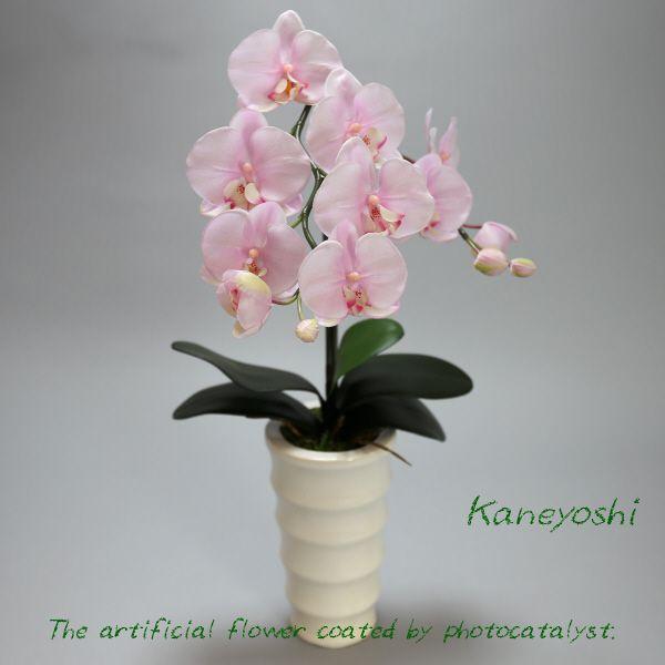 光触媒 胡蝶蘭 造花 インテリア 大輪 1本立 ロング サクラピンク 桃色 お祝 ギフト 記念品 誕生日 発表会 新築 開店 花 フェイクグリーン 空気清浄 | 
