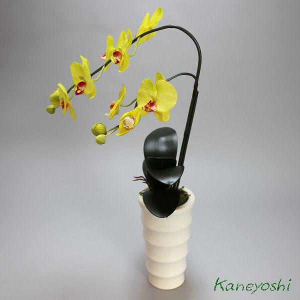 光触媒 胡蝶蘭 造花 インテリア 大輪 1本立 ロング ライトイエロー 黄色 お祝 ギフト 記念品 誕生日 発表会 新築 開店 花 フェイクグリーン 空気清浄 |  | 02