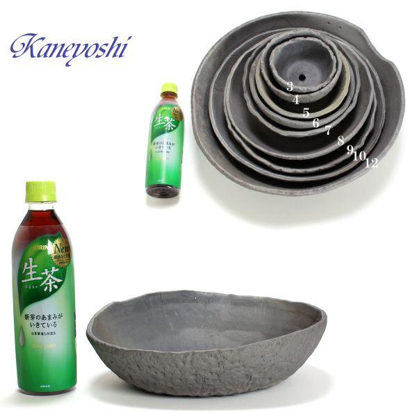 植木鉢 おしゃれ 安い 陶器 サイズ 24cm 山野草 丸 手造り 8号 エンシャント 室内 屋外 グレー 色 |  | 03