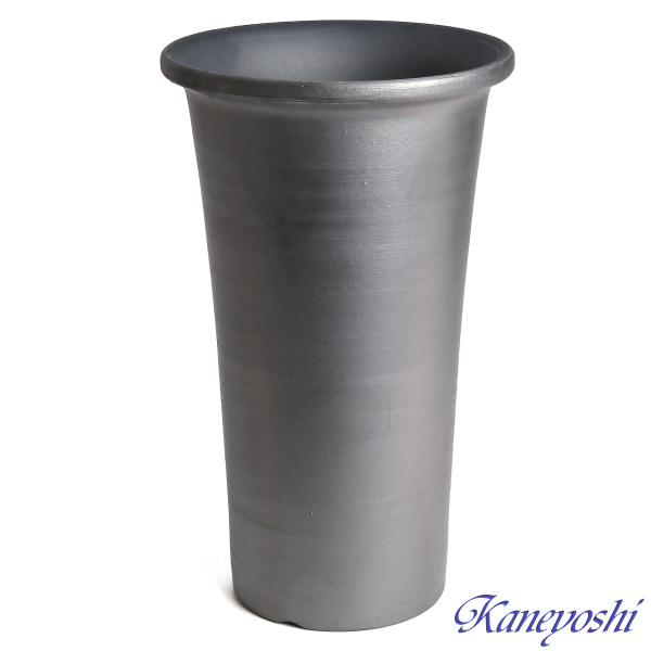 植木鉢 おしゃれ 安い 陶器 サイズ 18.5cm 長ラン鉢 6号 銀色 室内 屋外 いぶし グレー 色 |  | 01