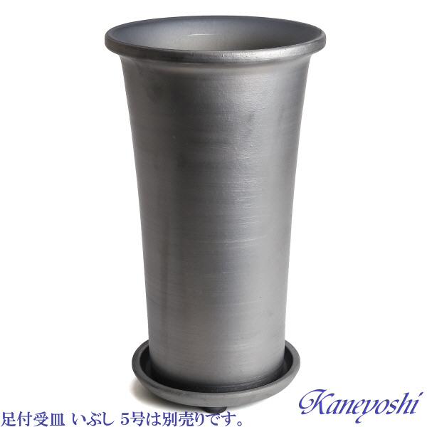 植木鉢 おしゃれ 安い 陶器 サイズ 18.5cm 長ラン鉢 6号 銀色 室内 屋外 いぶし グレー 色 |  | 05