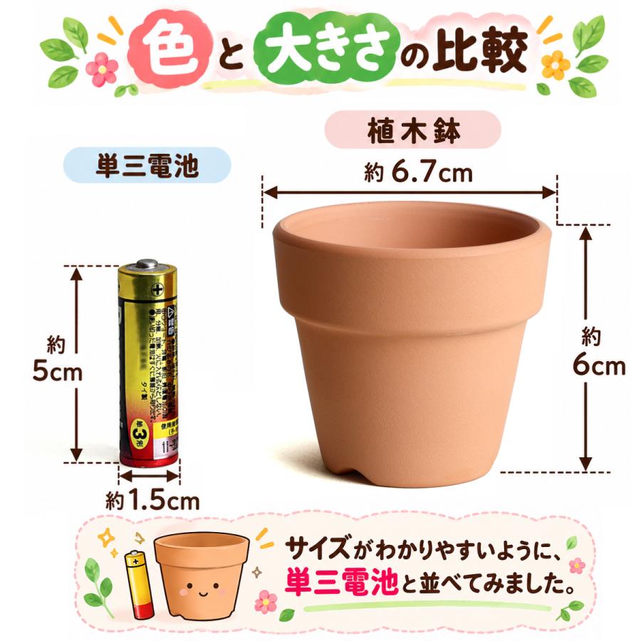 植木鉢 おしゃれ 安い 陶器 サイズ 6.7cm ＨＷ素焼鉢 BASIC 2号 レンガ色 室内 テラコッタ 日本製 |  | 14