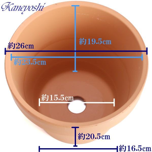 植木鉢　陶器　おしゃれ　サイズ　２６ｃｍ　安くて植物に良い鉢　素焼鉢　BASIC　８号 |  | 02