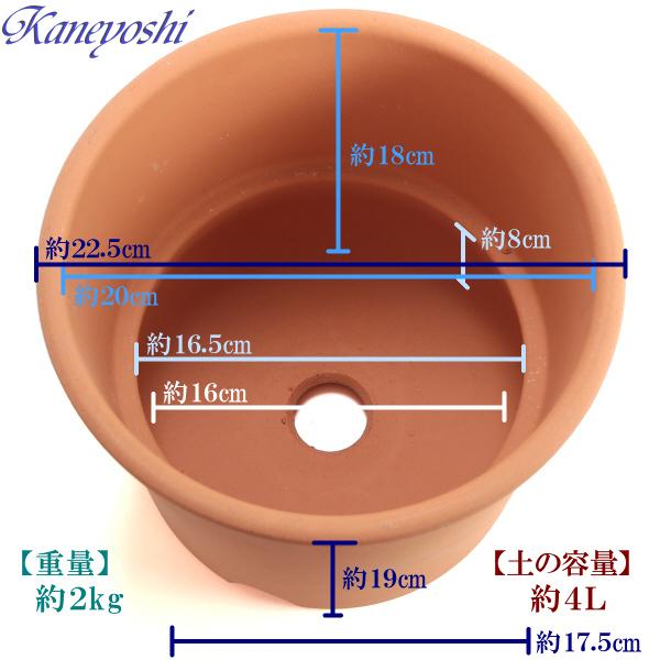 植木鉢 おしゃれ 安い 陶器 サイズ 22.5cm Sポット 7号 赤焼 室内 屋外 レンガ 色 |  | 03