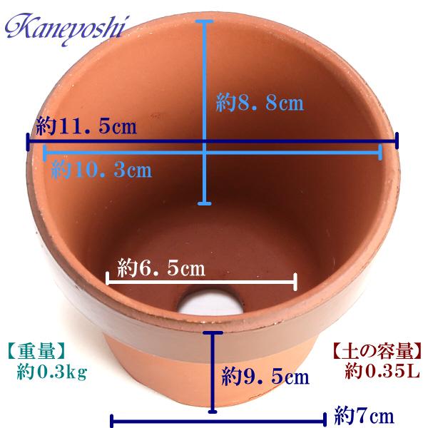 植木鉢 おしゃれ 安い 陶器 サイズ 11cm ダ温鉢 深 3.5号 レンガ色 室内 屋外 テラコッタ 色 国産 日本製 |  | 03