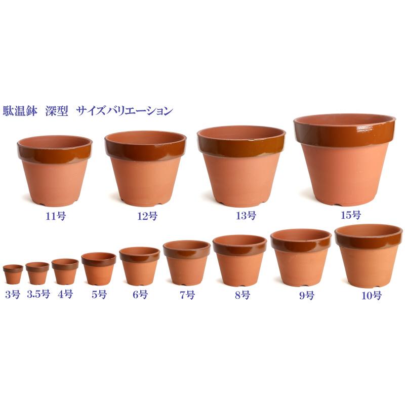 植木鉢 おしゃれ 安い 陶器 サイズ 21cm ダ温鉢 深 7号 レンガ色 室内