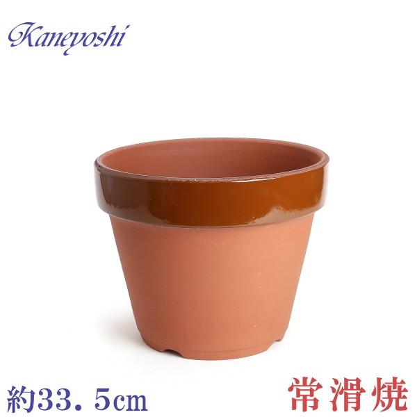 植木鉢 おしゃれ 安い 陶器 サイズ 33cm ダ温鉢 深 11号 レンガ色 室内 屋外 テラコッタ 色 国産 日本製 | 