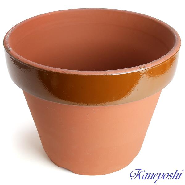 植木鉢 おしゃれ 安い 陶器 サイズ 40cm ダ温鉢 深 13号 レンガ色 室内