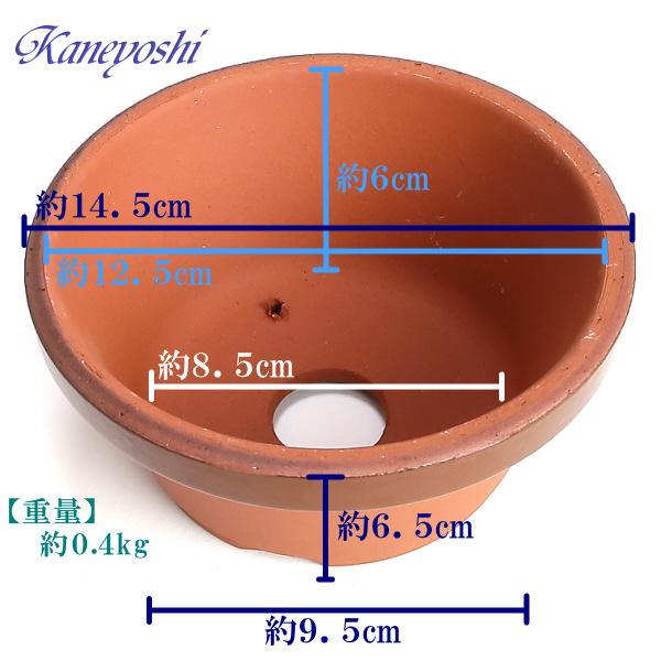 植木鉢 おしゃれ 安い 陶器 サイズ 14cm ダ温鉢 浅 4.5号 レンガ色 室内 屋外 テラコッタ 色 国産 日本製 |  | 03