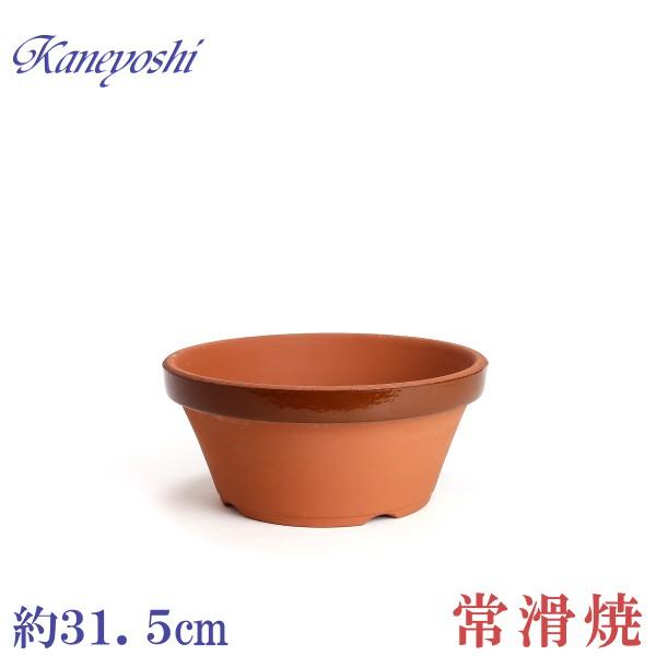 植木鉢 おしゃれ 安い 陶器 サイズ 31cm ダ温鉢 浅 10号 レンガ色 室内 屋外 テラコッタ 色 国産 日本製 | 
