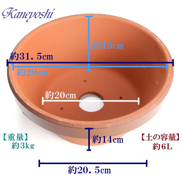 植木鉢 おしゃれ 安い 陶器 サイズ 31cm ダ温鉢 浅 10号 レンガ色 室内 屋外 テラコッタ 色 国産 日本製 |  | 03