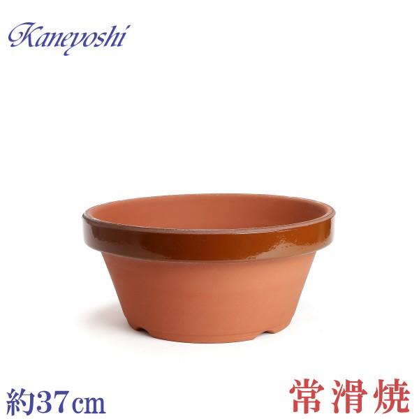 植木鉢 おしゃれ 安い 陶器 サイズ 37cm ダ温鉢 浅 12号 レンガ色 室内 屋外 テラコッタ 色 国産 日本製 | 