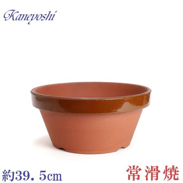 植木鉢 おしゃれ 安い 陶器 サイズ 41cm ダ温鉢 浅 13号 レンガ色 室内 屋外 テラコッタ 色 国産 日本製 | 