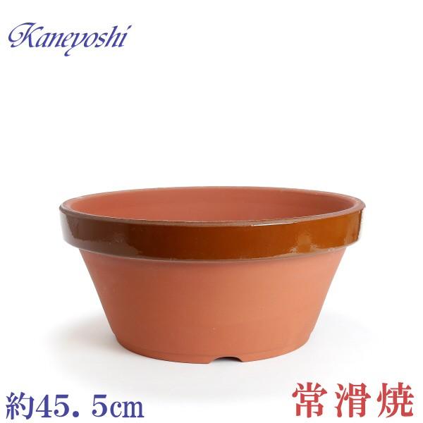 植木鉢 おしゃれ 安い 陶器 サイズ 45cm ダ温鉢 浅 15号 レンガ色 室内 屋外 テラコッタ 色 国産 日本製 | 