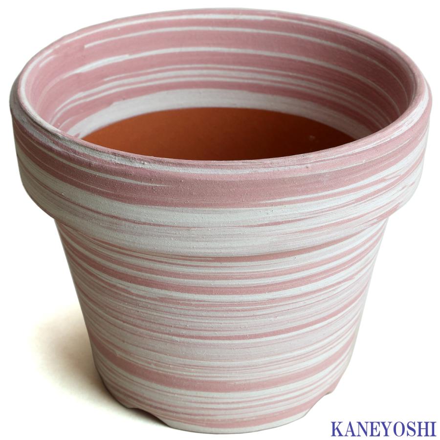 植木鉢 おしゃれ 安い 陶器 サイズ 12.5cm ふわりポット 4号  マーブルピンク　室内 屋外 桃 白 色 常滑焼 |  | 02