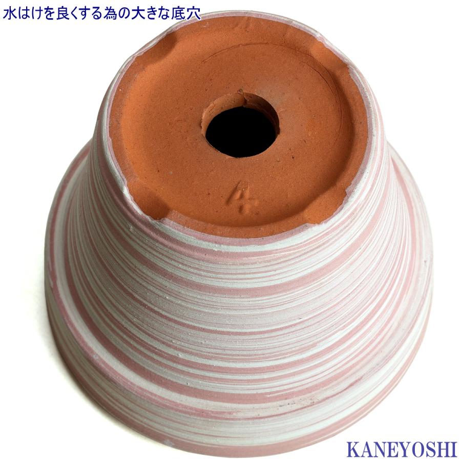 植木鉢 おしゃれ 安い 陶器 サイズ 12.5cm ふわりポット 4号  マーブルピンク　室内 屋外 桃 白 色 常滑焼 |  | 04
