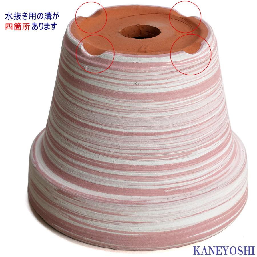 植木鉢 おしゃれ 安い 陶器 サイズ 12.5cm ふわりポット 4号  マーブルピンク　室内 屋外 桃 白 色 常滑焼 |  | 05