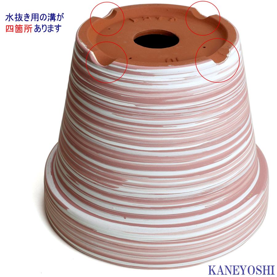 植木鉢 おしゃれ 安い 陶器 サイズ 25cm ふわりポット 8号  マーブルピンク　室内 屋外 桃 白 色 常滑焼 |  | 05