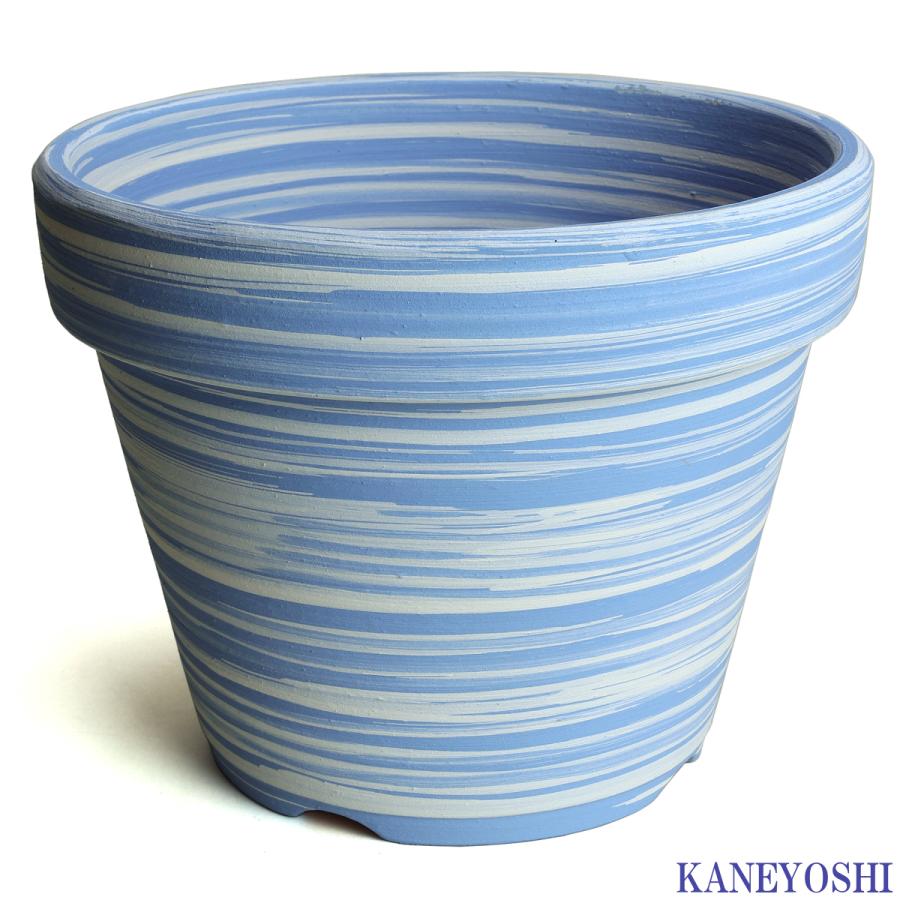 植木鉢 おしゃれ 安い 陶器 サイズ 25cm ふわりポット ８号  マーブルブルー　室内 屋外 白 色 常滑焼 |  | 01