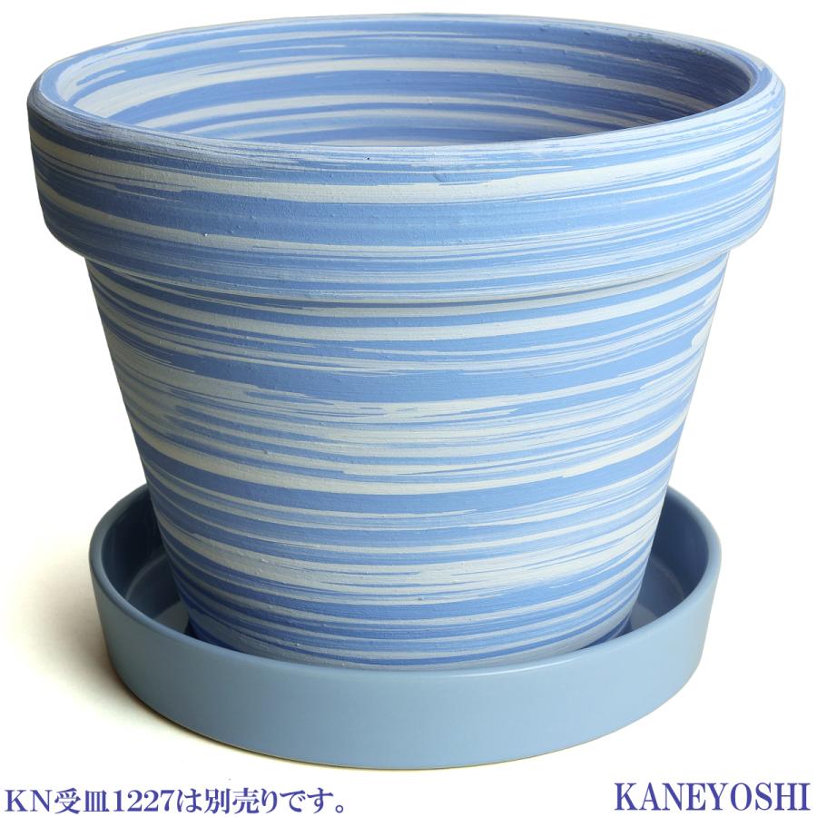 植木鉢 おしゃれ 安い 陶器 サイズ 25cm ふわりポット ８号  マーブルブルー　室内 屋外 白 色 常滑焼 |  | 06