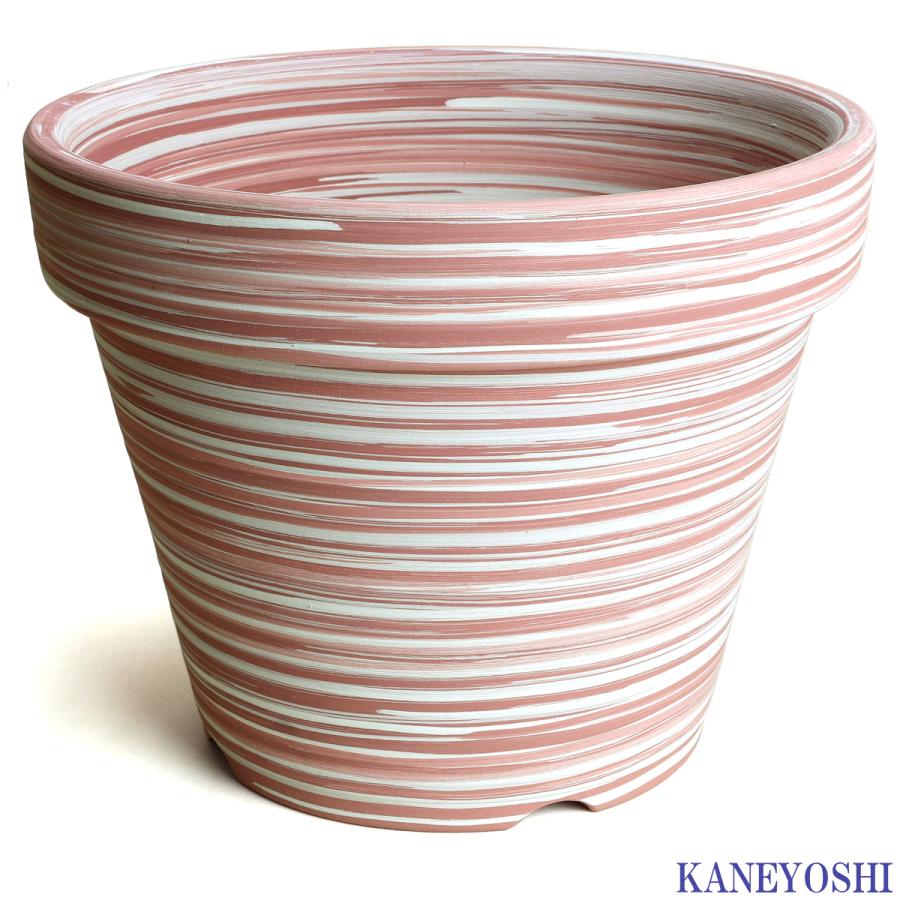 植木鉢 おしゃれ 安い 陶器 サイズ 31.5cm ふわりポット 10号  マーブルピンク　室内 屋外 桃 白 色 常滑焼 |  | 01