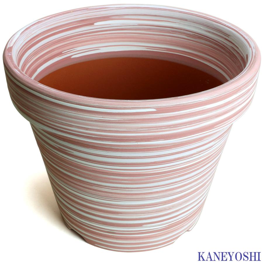 植木鉢 おしゃれ 安い 陶器 サイズ 31.5cm ふわりポット 10号  マーブルピンク　室内 屋外 桃 白 色 常滑焼 |  | 02