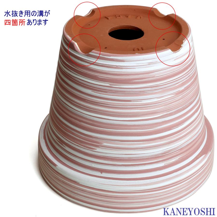 植木鉢 おしゃれ 安い 陶器 サイズ 31.5cm ふわりポット 10号  マーブルピンク　室内 屋外 桃 白 色 常滑焼 |  | 05