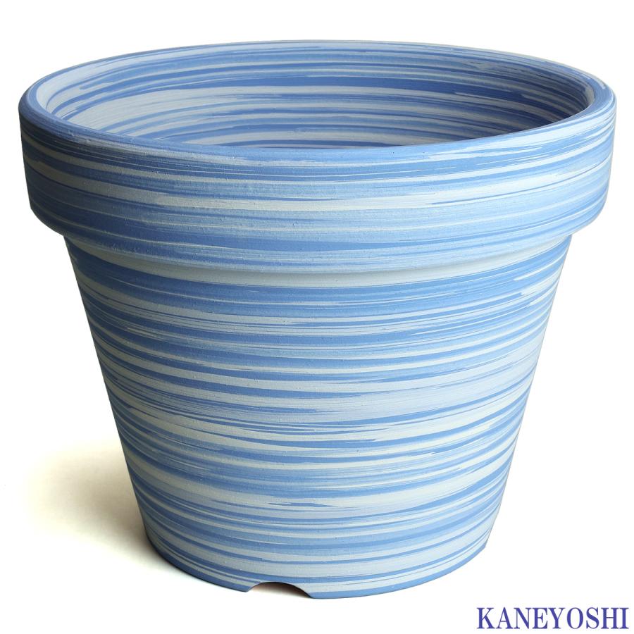 植木鉢 おしゃれ 安い 陶器 サイズ 31.5cm ふわりポット 10号  マーブルブルー　室内 屋外 白 色 常滑焼 |  | 01
