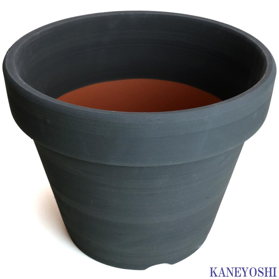 植木鉢 おしゃれ 安い 陶器 サイズ 31.5cm ふわりポット 10号 ブラック　室内 屋外 黒 色 常滑焼 |  | 02