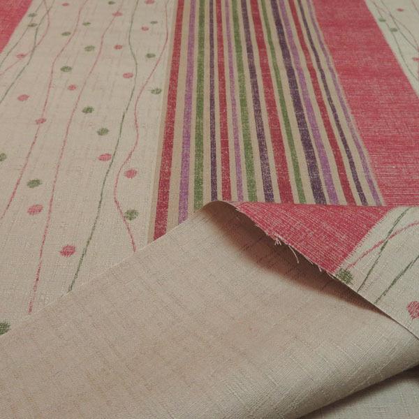 変り縞水玉文様　サザンクロス(ベージュ×赤) |  | 04