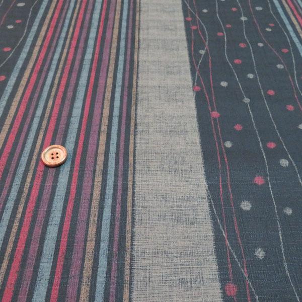 変り縞水玉文様　サザンクロス(黒) | 