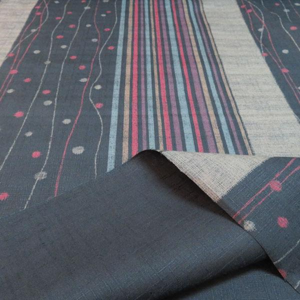 変り縞水玉文様　サザンクロス(黒) |  | 04