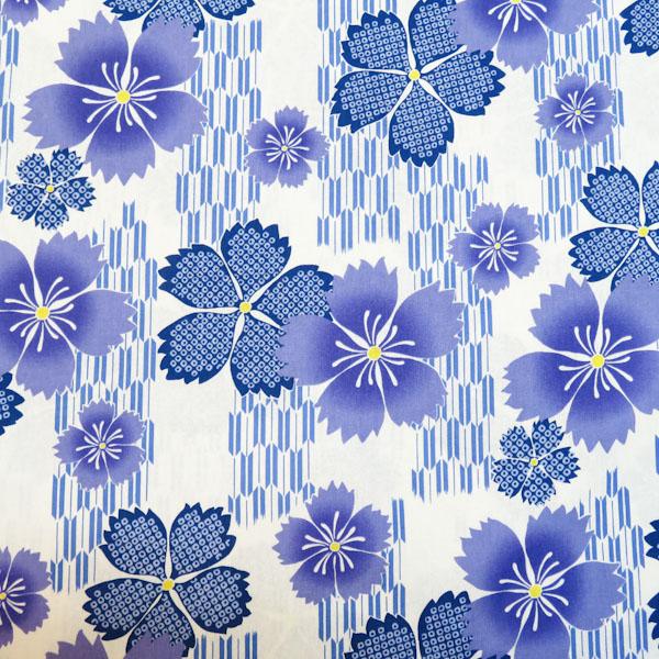 シーチングプリント(撫子　矢絣　オフホワイト×パープル) | 