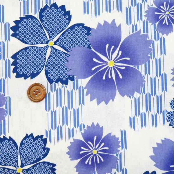 シーチングプリント(撫子　矢絣　オフホワイト×パープル) |  | 03