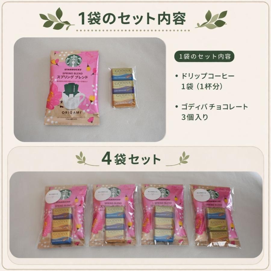 プチギフト スターバックスコーヒー × ゴディバ チョコ 4袋セット 送料