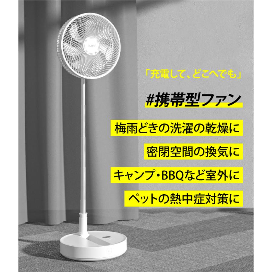30cm 大型【めざましテレビ紹介】i.Carry コードレス扇風機 首振り