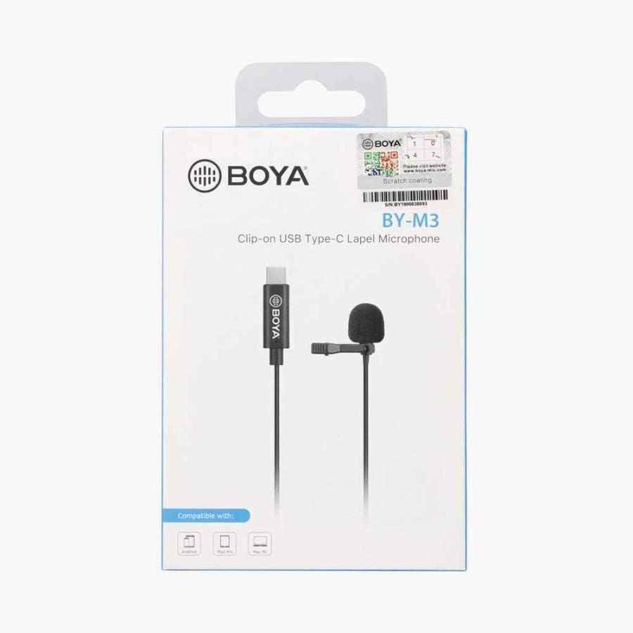 BOYA BY-M3 タイプC Type-C アンドロイドスマホ 集音マイク クリップ 無指向性 コンデンサー Android 360度集音 高音質 Vlog 機材 インタビュー ライブ|docodemo|05