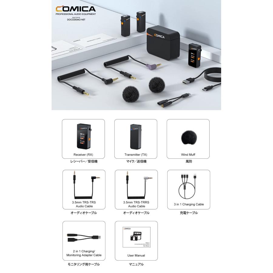 【新品】COMICA Vimo C3 ワイヤレスマイク COMICA Vimo C3 ワイヤレスマイク ノイズキャンセリング 2.4GHz
