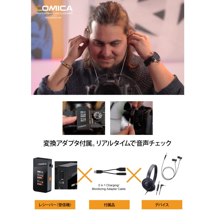 COMICA VIMO C3 2.4G デュアルチャンネル ミニ ワイヤレスマイク