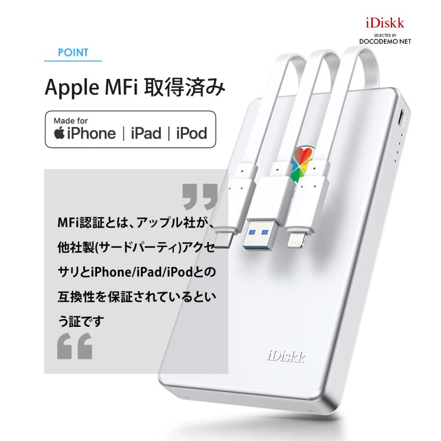 Apple認証 iDiskk MFI取得 1TB (1024GB)  iPad Pro iPhone 外付けハードディスクドライブ メモリ バックアップ USBメモリ Mac typ-c 正規代理店｜docodemo｜06