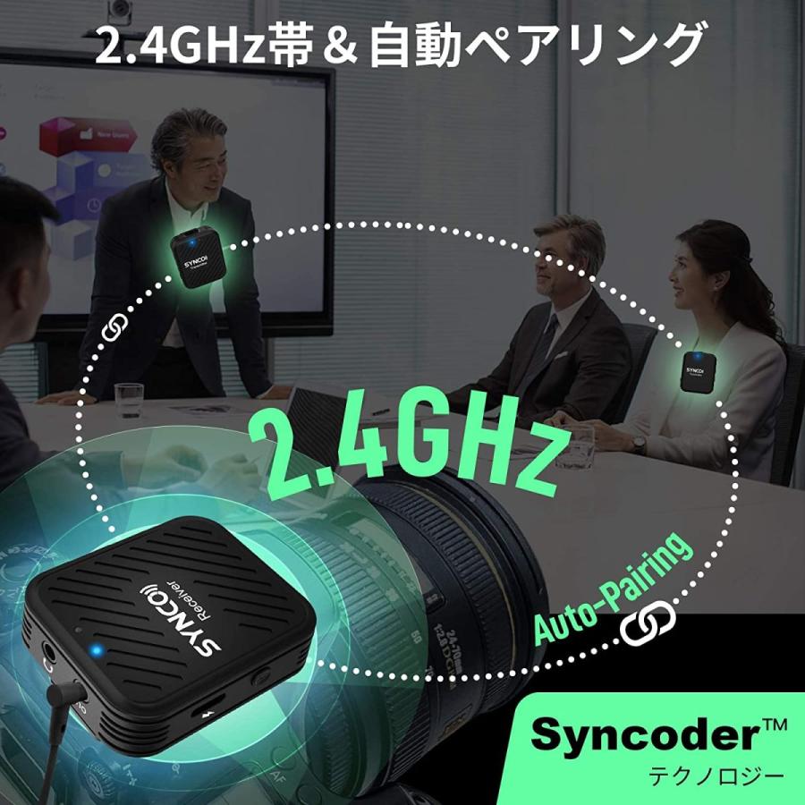 技適マーク認証 SYNCO G1 A2 2.4GHz ワイヤレス マイク 無線