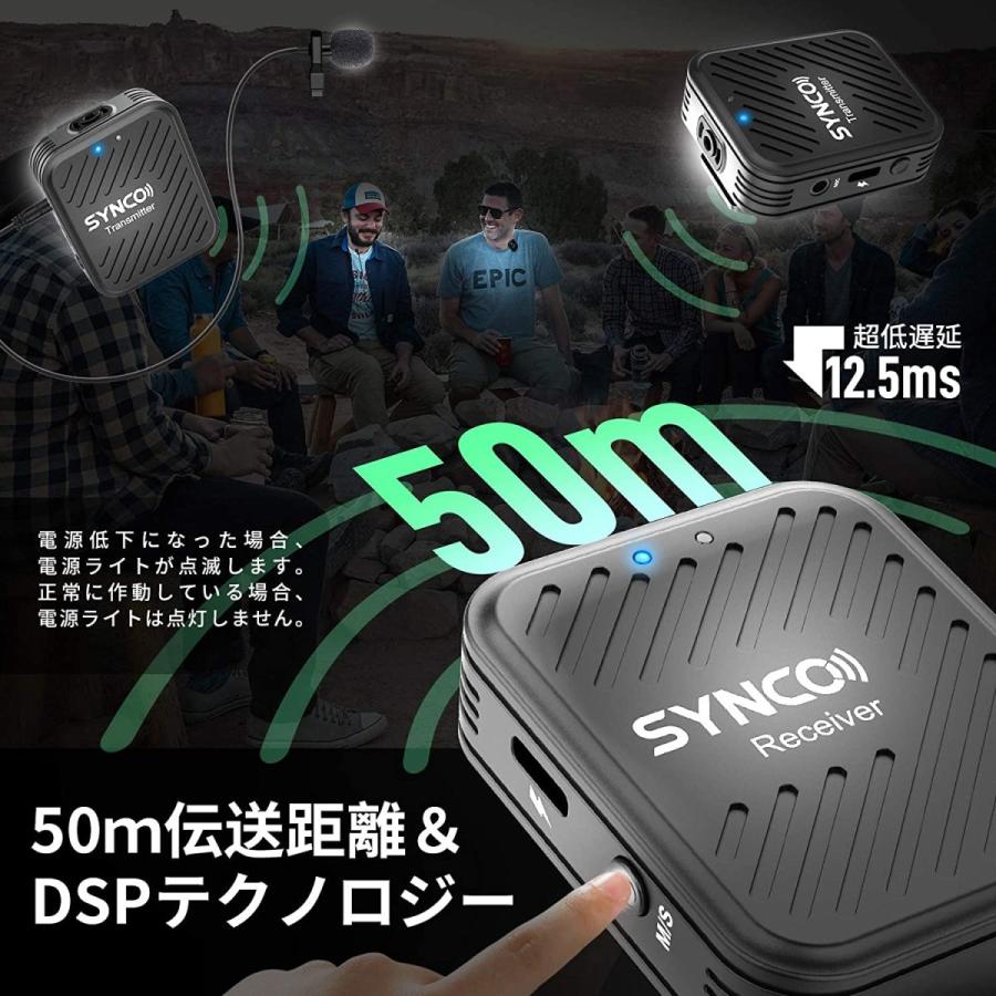 技適マーク認証 SYNCO G1 A2 2.4GHz ワイヤレス マイク 無線