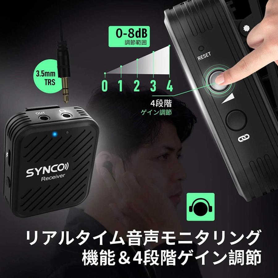 技適マーク認証 SYNCO G1 A2 2.4GHz ワイヤレス マイク 無線